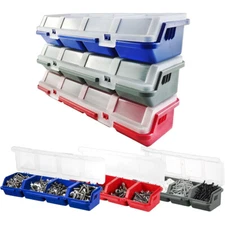 3 PCS Screw Organizer with Lids Hardware Parts Tool Classification Storage Box
