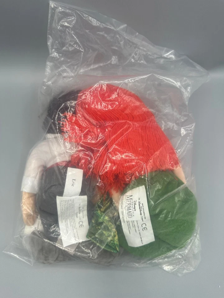 Disney Store Vintage La Sirenita Juego de 2 Peluche Ariel & Eric Beanbag 9" Foto 2 de 2