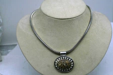 .925 Sterling Silver Mexico Oval OCEAN Jasper  Slide Pendant E1