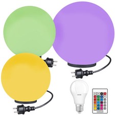 Kugelleuchten Kugellampen RGB 3er Set Ø 30/40/50cm Außenleuchte LED Garten Lampe