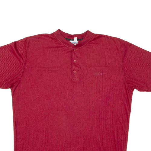ODLO Mens T-Shirt Red Button Neck XL - Picture 2 of 6