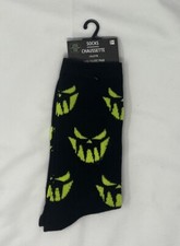 Halloween Socks Comfy Glow In The Dark Black And Neon OSFM