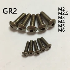 Titanium GR2 ISO7380 Hex Socket Bolts Button Head Screws M2 M2.5 M3 M4 M5 M6