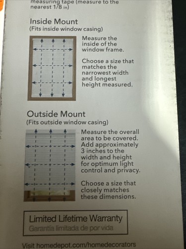 Home Decorators Blackout Cordless Cellular Shade 29”W x 72”H Winter White - Picture 8 of 8