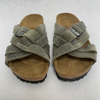 Birkenstock New w/o Box Lugano Faded Khaki Oiled Leather Regular - Select Size