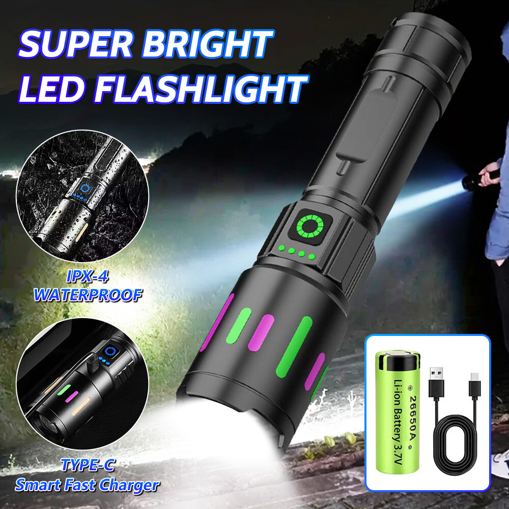 Outdoor Light White Laser Flashlight Home Waterproof Super High Power Night Time