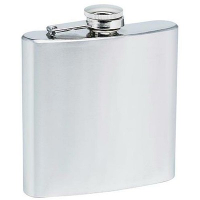 Maxam Stainless Steel 6oz Hip Flask with screw down cap