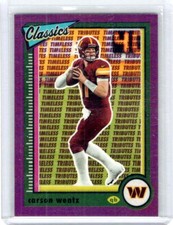 2022 Panini Classics #98 Carson Wentz Premium Edition Timeless Tributes Purple