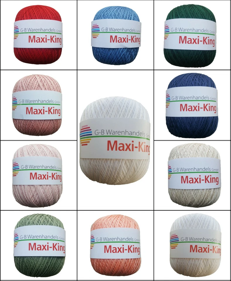 G-B Häkelgarn Maxi King, 200 Gramm Garn Häkeln Stricken Baumwolle
