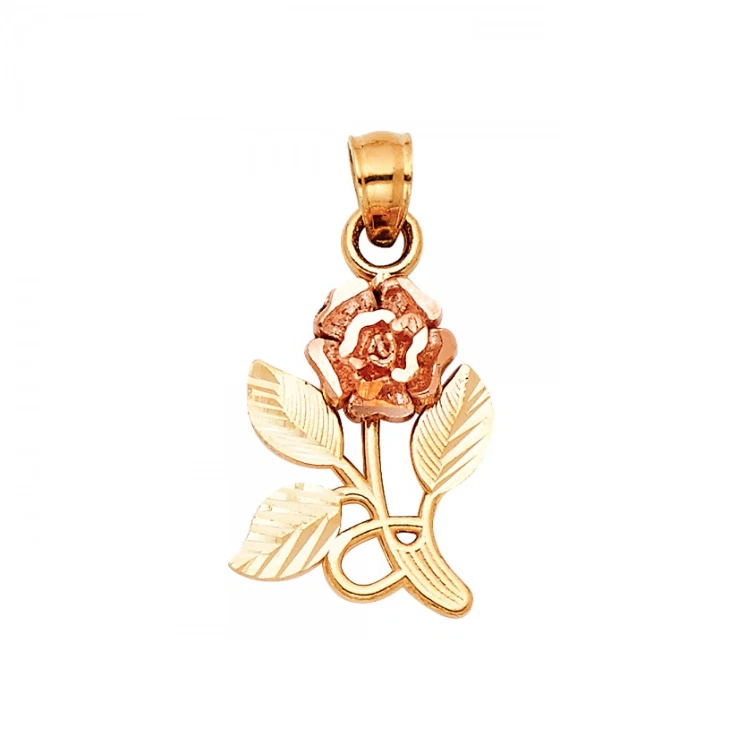 Gold rose necklace sale charm