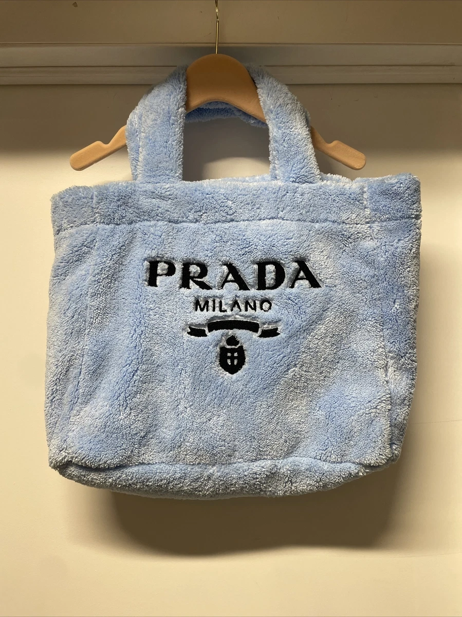 prada terry tote bag blue with bag new with no tags retail $1820 receieved  gift