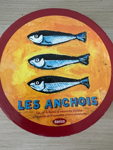 Juego de cuatro placas Danica Hor D'Oeuvres - Les Anchois