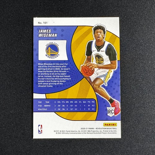 James Wiseman 2020-21 Panini Revolution Rookie Groove SP Golden State Warriors - - Picture 2 of 2