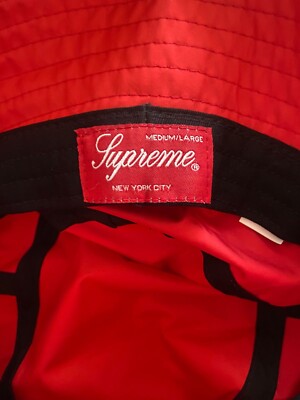 Rare Supreme Silicone Stripe Crusher Red Bucket Hat | eBay