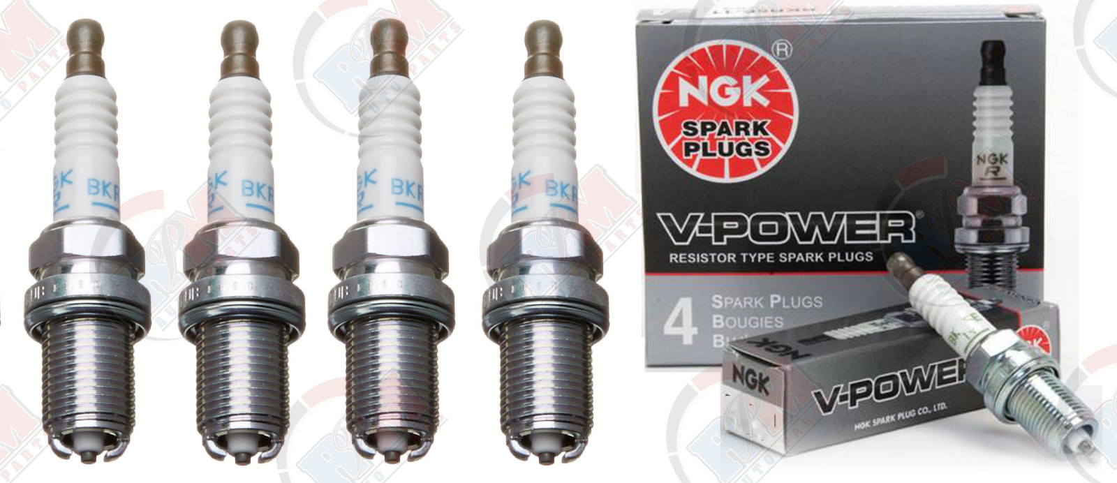 NGK Twin TIP V-POWER Spark Plugs Set of 4 for 2002-2008 Mini Cooper 1.6L L4