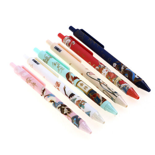 6Pcs/Set Cute Chinese style Retractable Gel Pen Black Ink Signature Writing P FT - Bild 3 von 12
