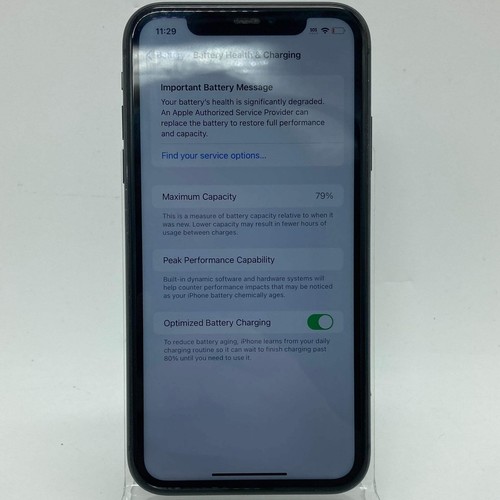 Broken Unlocked Apple iPhone 11 64GB 17.0.3 MWK02LL/A - 79% Battery - Photo 3 sur 9