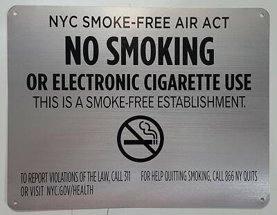 NYC Smoke free Act Sign 