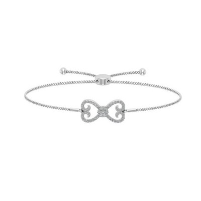 Sterlingsilber 0,25 kt im Labor gezüchtetes Diamant Bolo Armband 7 Zoll Geschenk für Frauen