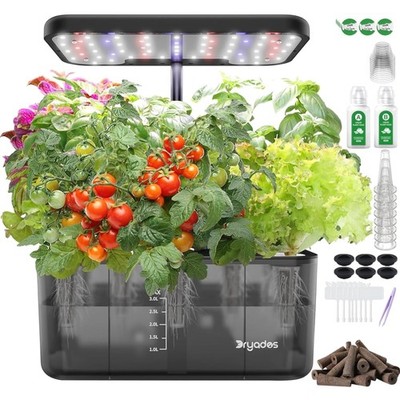 Hydroponisches Anbausystem: 8 Hülsen, 24 W Vollspektrum-LED-Lampe mit Wasserm...