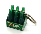 Vintage 7 Up Pop Soda 6 Pack Bottles Keyring Keychain — photo 1