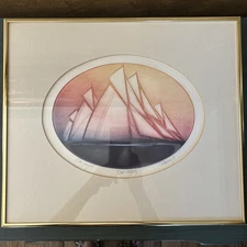 Donald Stoltenberg Original Signed “Sail Majesty” Color Proof 3 1980 Framed