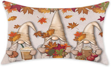 Fall Lumbar Pillow Cover 12X20 Inch Farmhouse Maple Leaves Decorative Throw Pill