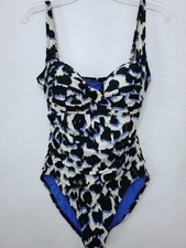 La Blanca Animal Print Twist Front Sweetheart Cup One-Piece Swimsuit Size 10