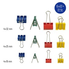 Foldback klammern Heftklammer Binder Clips Dokumenten Clip Papier  bunt 72x