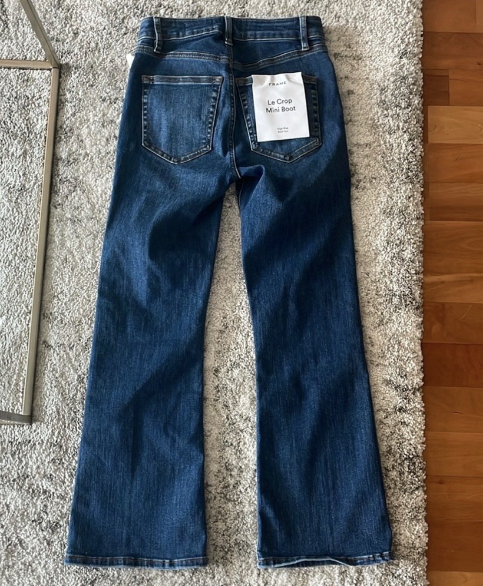 FRAME Le Crop Mini Boot Jeans NWT Size 24 Skywalk High Rise Denim image 2