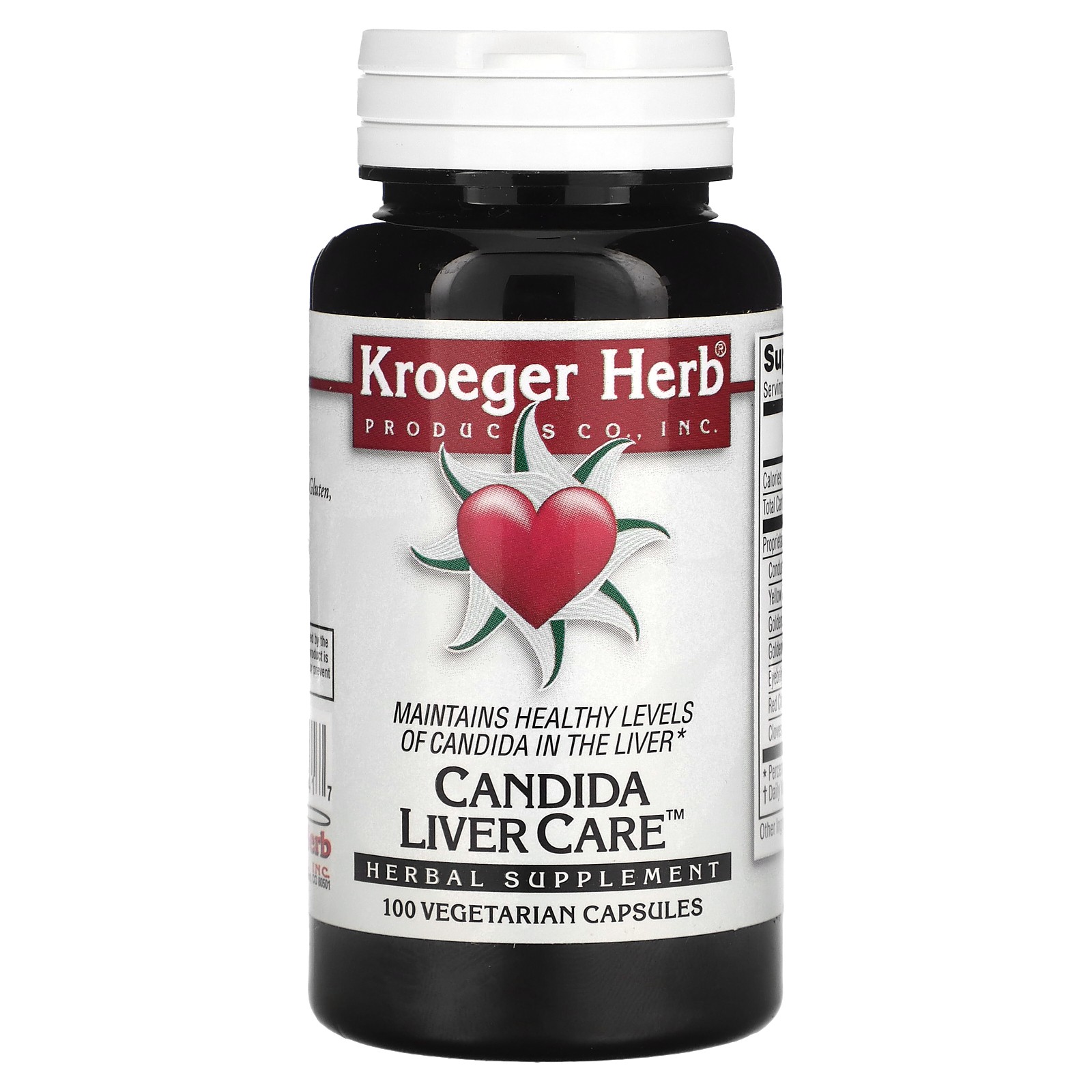 Kroeger Herb Co Candida Liver Care 100 вегетарианских капсул без глютена 3690₽