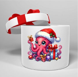 12x Aquarell Weihnachten Meer Oktopus Vinyl Aufkleber Abziehbild Becher Weinglas Becher - Bild 3 von 3