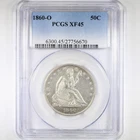 1860-O 50C PCGS XF45 - Liberty Seated Half Dollar