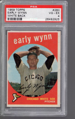 SLA412- 1959 Topps #260 Frühe Wynn UER 1957 Cleevland - PSA Vgex (4)