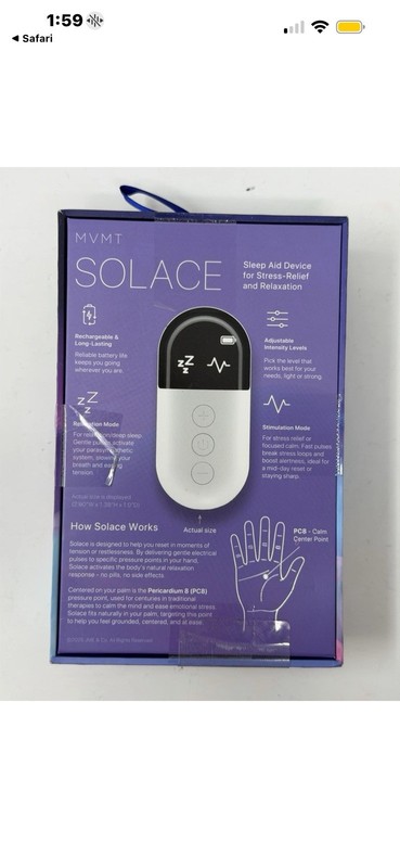 MVMT Solace Sleep Aid Device for STRESS Relief & Relaxation in Blk Silver & Wht