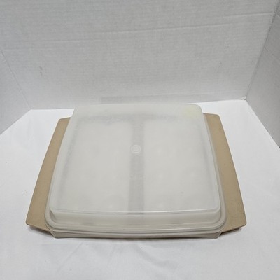 Vintage Tupperware Deviled Egg Keeper Carrier Tray 2 Egg Tray Holders Lid