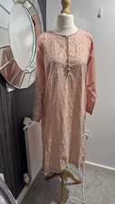 Pink Khaadi Pret Embroidered Kurta Tunic 100% Cotton Size 14 – shalwar