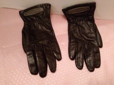 Vintage Harley Davidson Leather Gloves M Medium Black Motorcycle Emblem