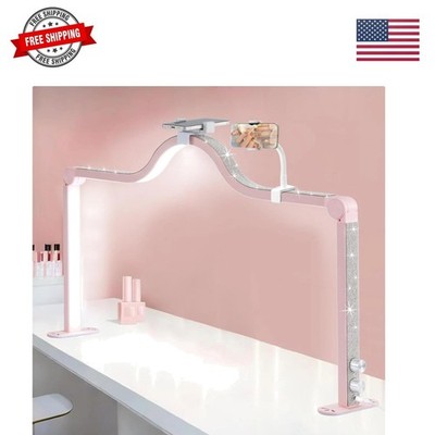 Upgraded Nail Tech Lamp with Dual Phone Holder, 34 in Foldable Large Nail Lig...