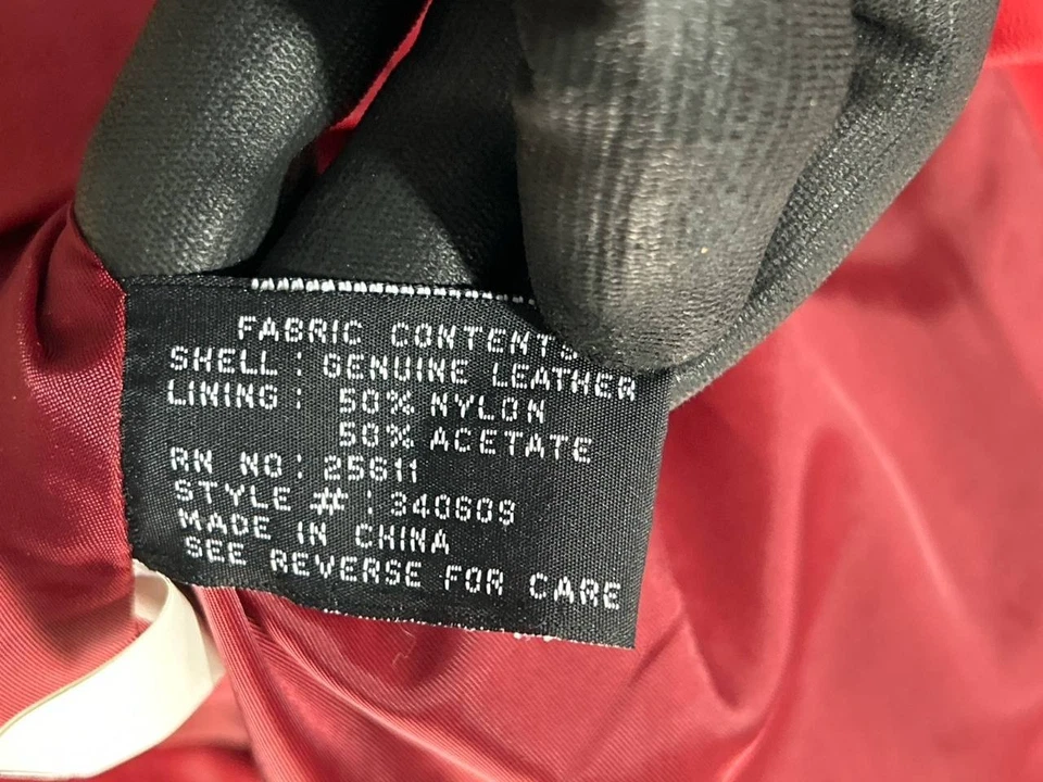 Chaqueta De Colección Y2k Jones New York Para Mujer Mediana Cuero Rojo Cremallera Completa Foto 4 de 4