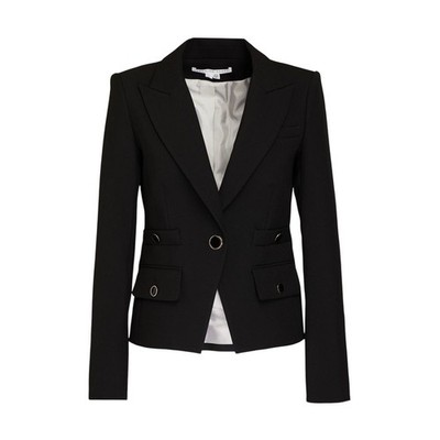 $798 VERONICA BEARD Roya Crepe Dickey Black Blazer Jacket Womens Size 00 Preppy