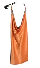 Fashion Nova 3X Orange Strappy Satin Mini Dress Open Back