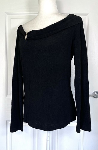 Joseph Ribkoff Top Black Bardot Neck Stretch Long Sleeve Size UK 14 - Picture 2 of 11