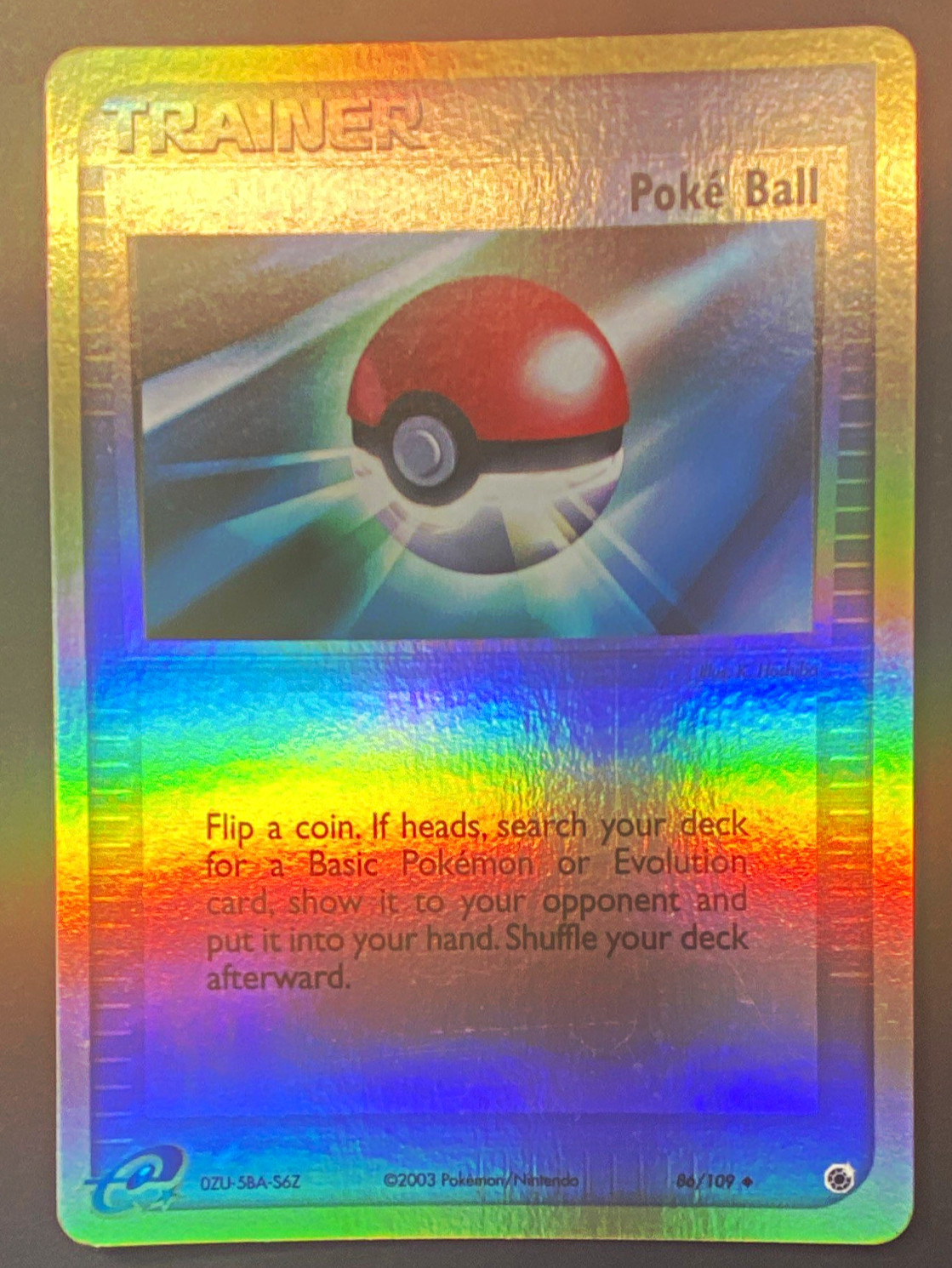 Poke Ball 86/109 EX Ruby and Sapphire REVERSE HOLO Pokemon "1st Edition"🌈NM