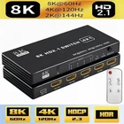 4 Port 8K HD 2.1 Switch 4 in 1 out 4K 120Hz HDR HD 2.1 Switcher 4X1 HDCP 2.3