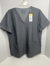 Figs Women s Size L Casma Three Pocket Scrub Top V-Neck Graphite Gray FW1100