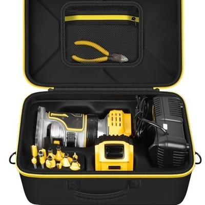 Sailcloth Storage Case For DEWALT 20V Max XR (DCW600B) & Makita XTR01Z Compact Routers – Holds Batteries, Charger & Bits (Bag Only)