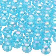200pcs Acrylic Round Beads AB Colors 10mm Loose Craft Beads Aquamarine AB