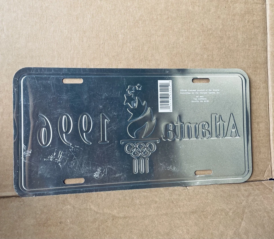 Placa conmemorativa de los Juegos Olímpicos de Atlanta 1996 de metal blanco Foto 3 de 3