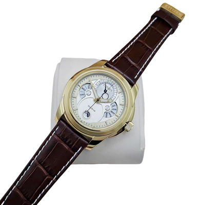 Citizen Calendrier Moonphase Eco-Drive Brown Leather Strap Mens